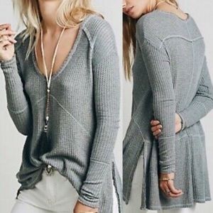 Free people drippy thermal waffle sunset long sleeve